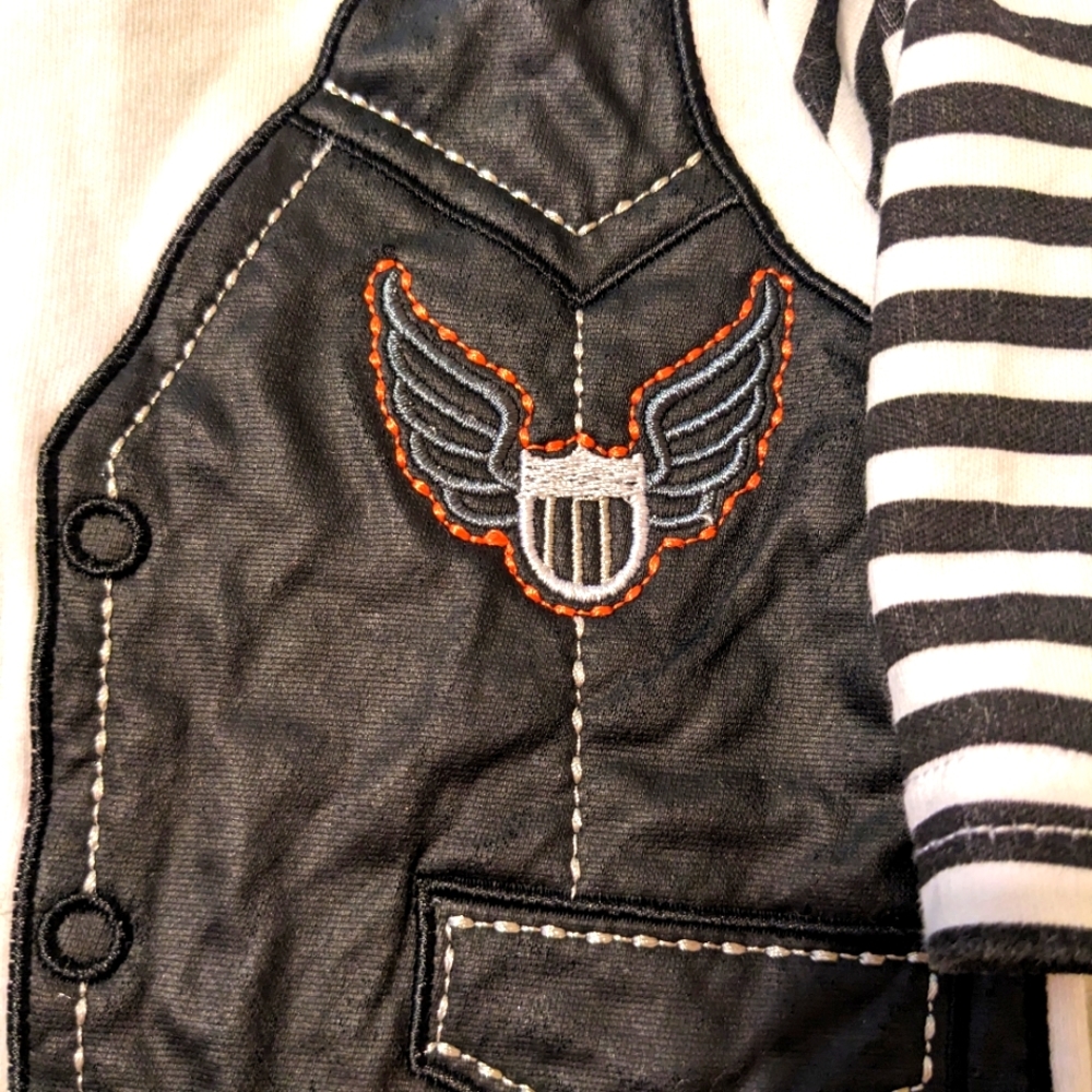 Baby biker onesie 3mos